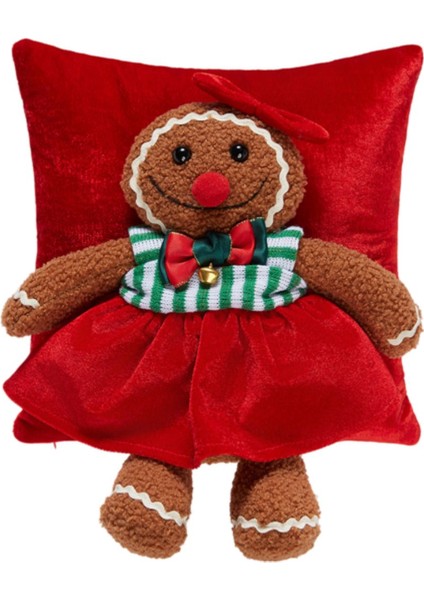 Happy Sugar Kırmızı Kadifeli Cookie Peluş Yastık Kılıf 30CM