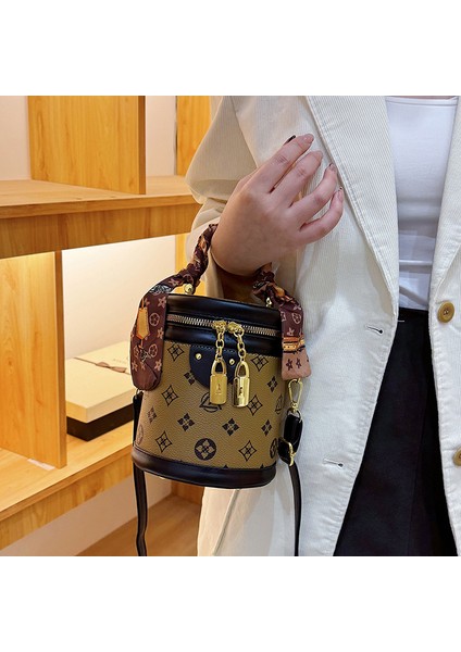 Moda Taşınabilir Silindirik Kova Crossbody Çanta (Yurt Dışından) fırsatları