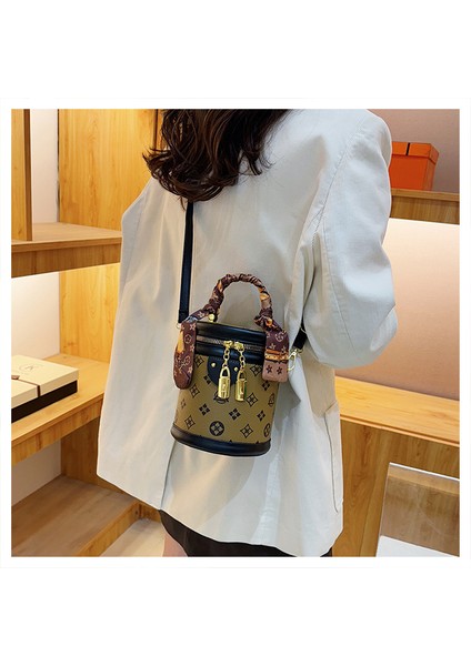Moda Taşınabilir Silindirik Kova Crossbody Çanta (Yurt Dışından) indirimleri
