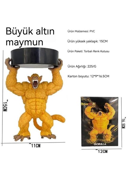 Dragon Ball Altın Büyük Maymun Bebek Küllük Yüksekliği 175MM (Yurt Dışından)