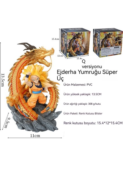 Ejderha Topu Ejderha Yumruk Süper Sanwukong Figürü Yüksekliği 135MM (Yurt Dışından)