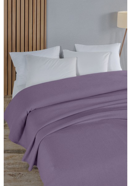 Pamuklu Petek Lila Çok Amaçlı Örtü Tek Kişilik - 160 x 230 cm