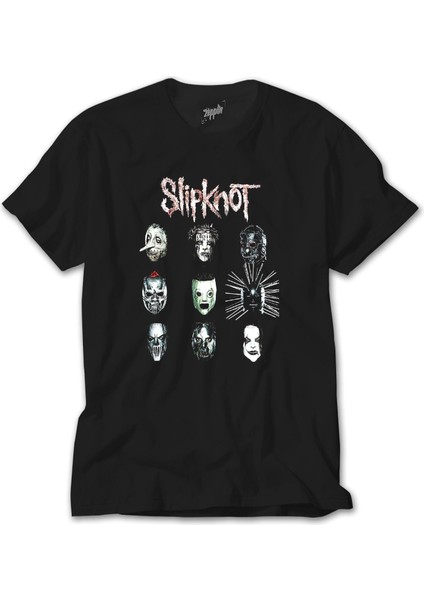 Slipknot Group Face Siyah Tişört