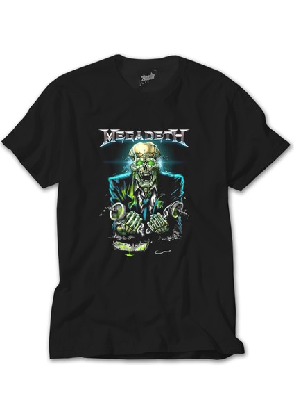 Megadeth Skull Riot Siyah Tişört