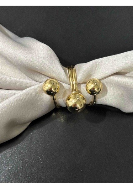 Üç Top Tasarım Gold Ayarlanabilir Yüzük fiyatları