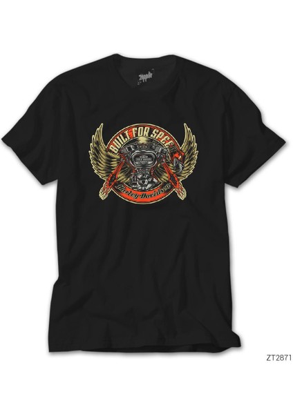 Harley Chopper Built For Speed Siyah Tişört