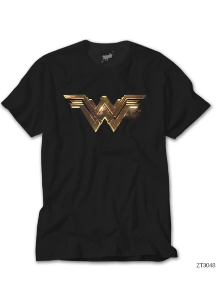 Wonder Woman gold Siyah Tişört