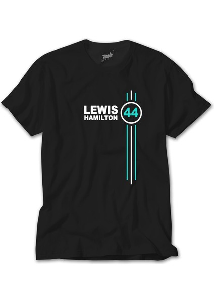 F1 Lewis Hamilton 44 Siyah Tişört