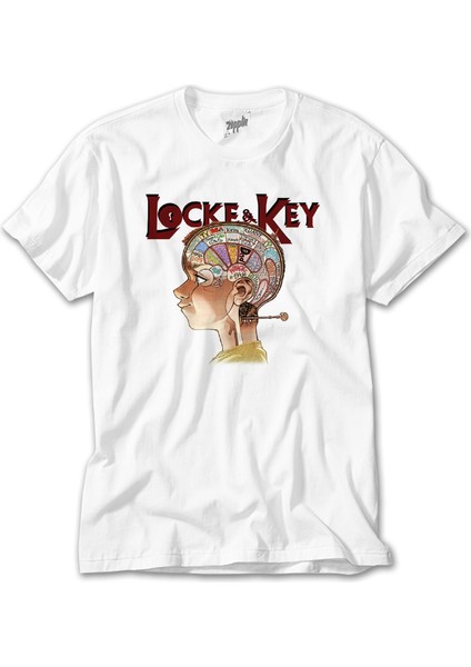 Locke Key Brain Beyaz Tişört