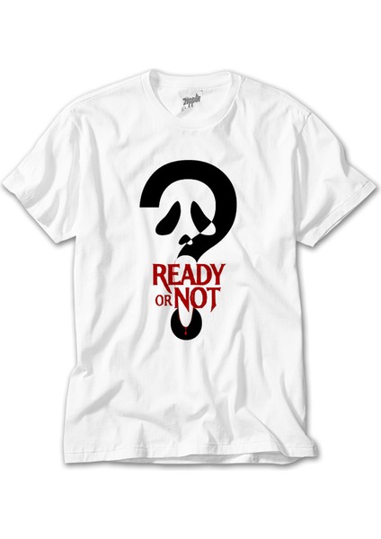 Scream Ready Or Not Beyaz Tişört