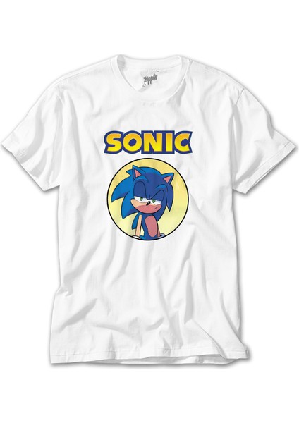 Sonic Cartoon Beyaz Tişört