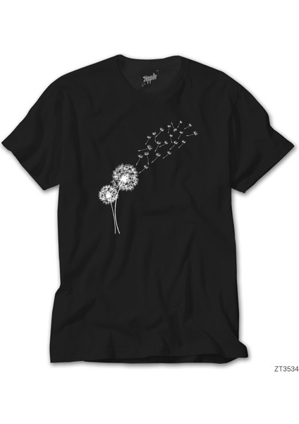 Seed Blowing In Wind Siyah Tişört