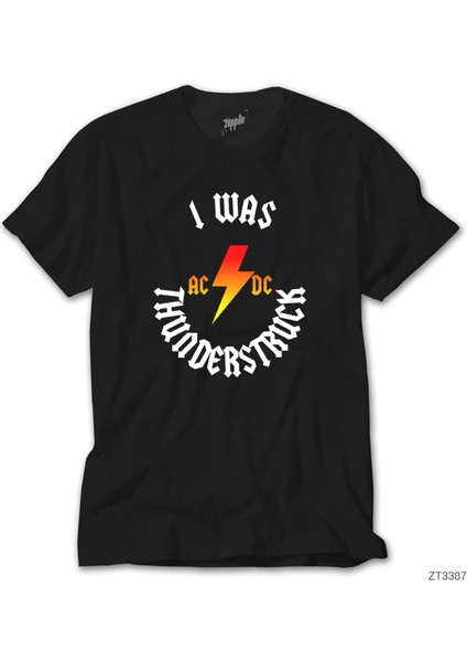 Ac Dc I Was Thunderstuck Siyah Tişört