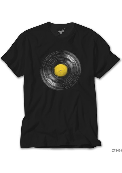 Vinyl Galaxy Siyah Tişört