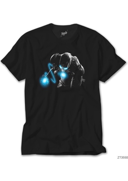Iron Man Laser Siyah Tişört