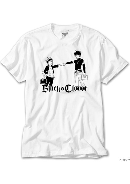 Black Clover Asta And Yuno Beyaz Tişört