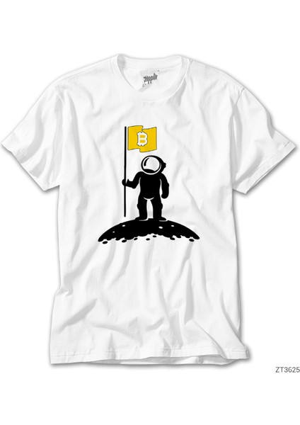 Bitcoin Kripto Para Astronot Beyaz Tişört