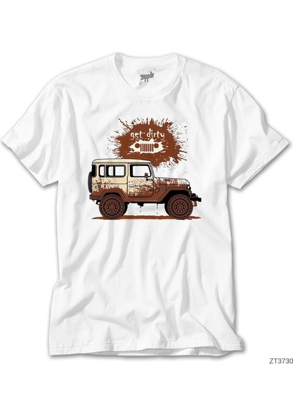 Jeep Get Dirty Beyaz Tişört
