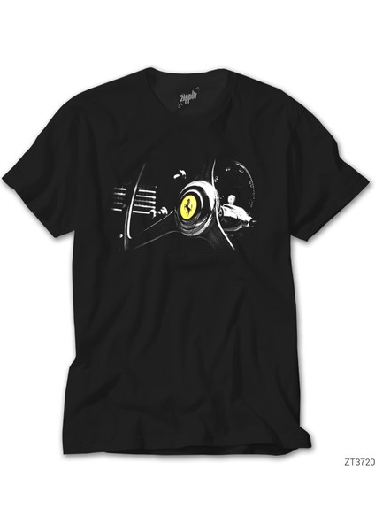 Ferrari Steering Wheel Siyah Tişört