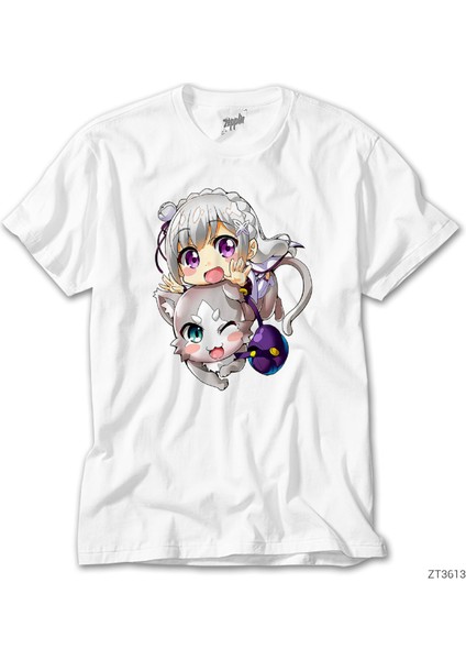 Re Zero Emilia And Pack Beyaz Tişört