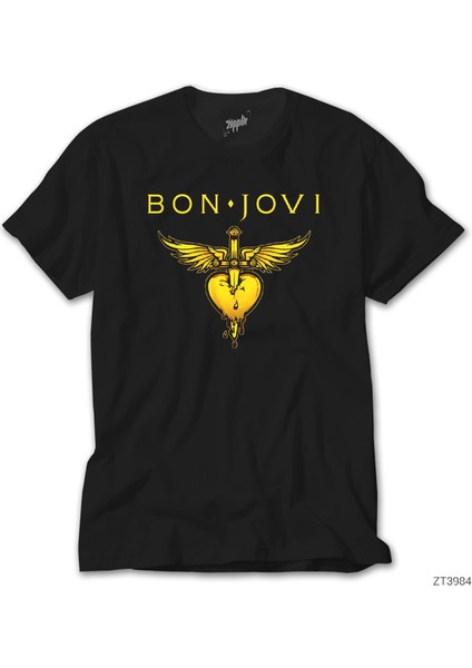 Bon Jovi Gold Hearth Siyah Tişört