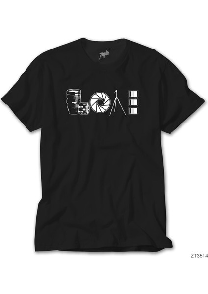 Photographer Fotoğrafçı Aşkı Siyah Tişört