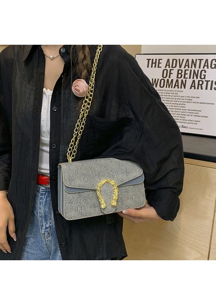 Üst Düzey Moda Zincir Küçük Kare Çanta Bayanlar Omuz Crossbody Çanta (Yurt Dışından)