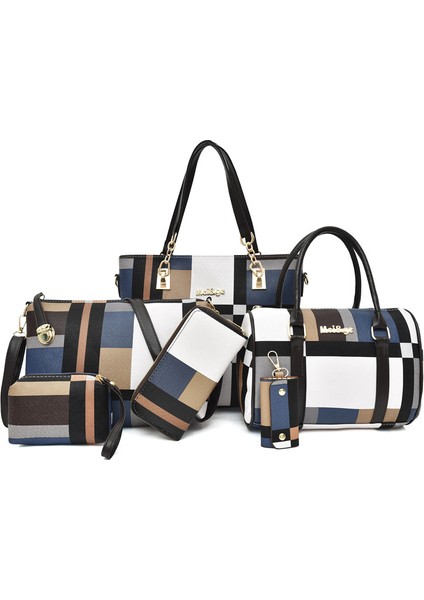 Yeni Moda Tek Omuz Crossbody Kadın Çanta Altı Parçalı Seti (Yurt Dışından)
