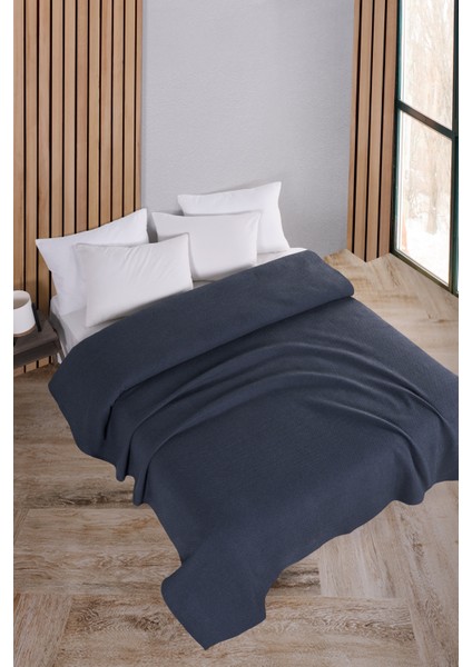 Pamuklu Petek Indigo Çok Amaçlı Örtü Tek Kişilik - 160 x 230 cm