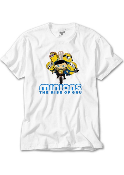 Minions Ride Bikes Beyaz Tişört