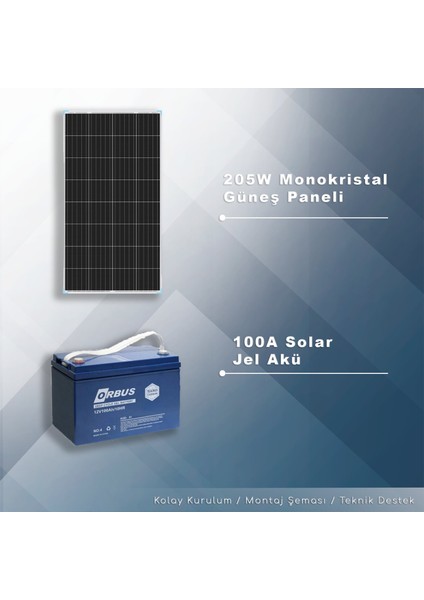 MATECH 1 kW Solar Paket Sistem (1000W/Gün)