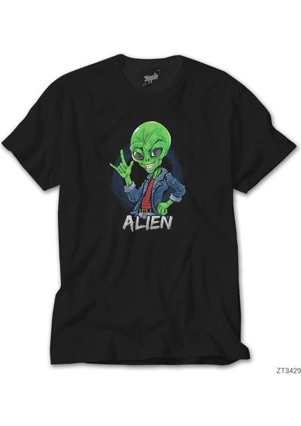 Rock Star Alien Siyah Tişört