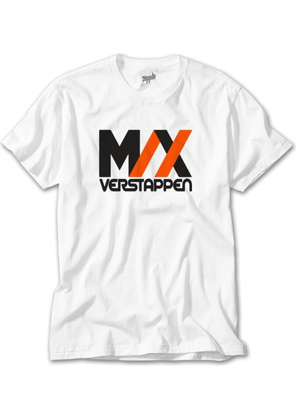 F1 Max Verstappen Logo Beyaz Tişört