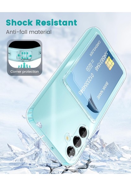 Samsung Galaxy A16 Kılıf Kamera Korumalı Kartlıklı Cüzdanlı Yumuşak Silikon Kapak Kartvizit Bölmeli