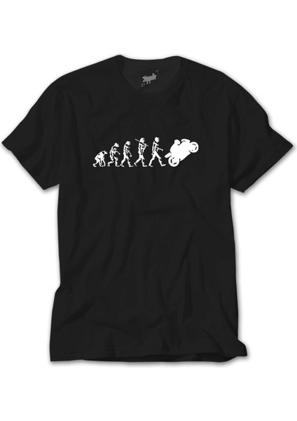 Motocycle Evolution Siyah Tişört