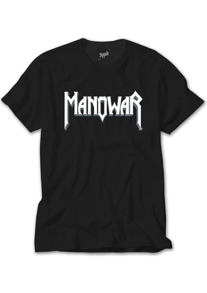 Manowar Logo Classic 2 Siyah Tişört