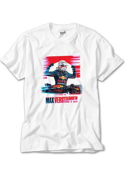F1 Max Verstappen Eyes Beyaz Tişört