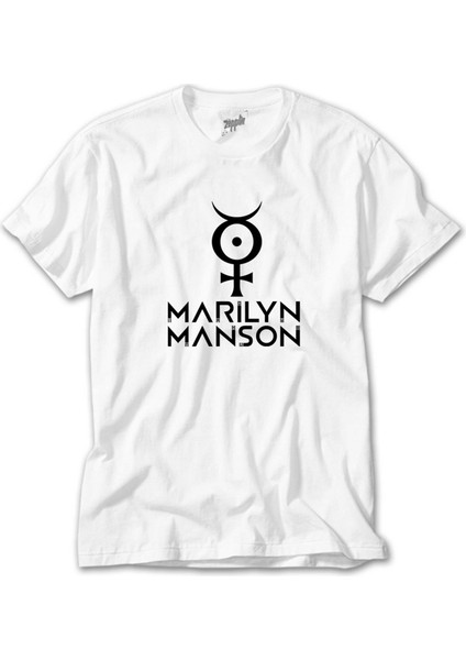 Marilyn Manson Logo 2 Beyaz Tişört