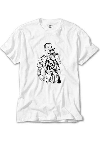 Linkin Park Chester Grafiti Beyaz Tişört