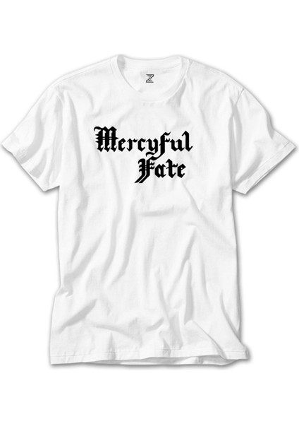 Mercyful Fate Logo Text Beyaz Tişört