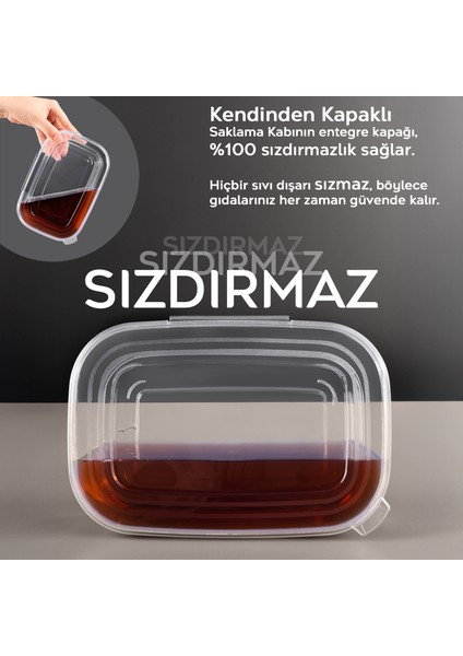 15 Adet Sızdırmaz Kendinden Kapaklı Derin Dondurucuya Uygun Saklama Kabı Hava Almaz Düzenleyici 1lt