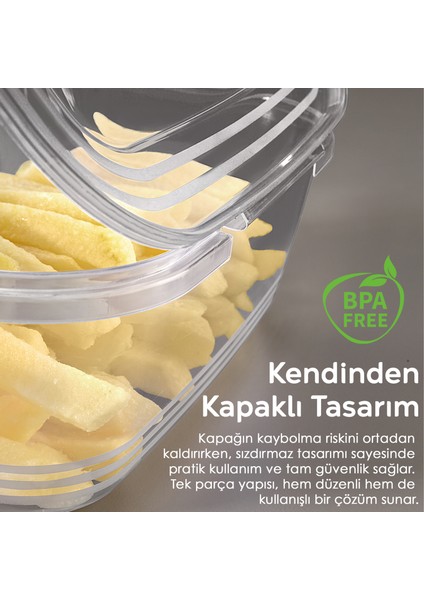 15 Adet Sızdırmaz Kendinden Kapaklı Derin Dondurucuya Uygun Saklama Kabı Hava Almaz Düzenleyici 1lt