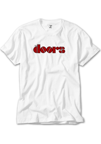 The Doors Logo Red Beyaz Tişört