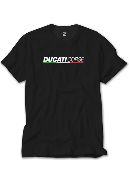 Ducati Corse Text Siyah Tişört