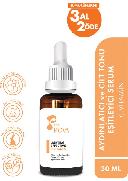 Aydınlatıcı Ve Cilt Tonu Eşitleyici C Vitamini Serum 30 ml