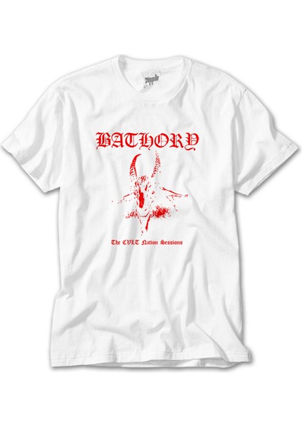 Bathory Black Metal Red Beyaz Tişört