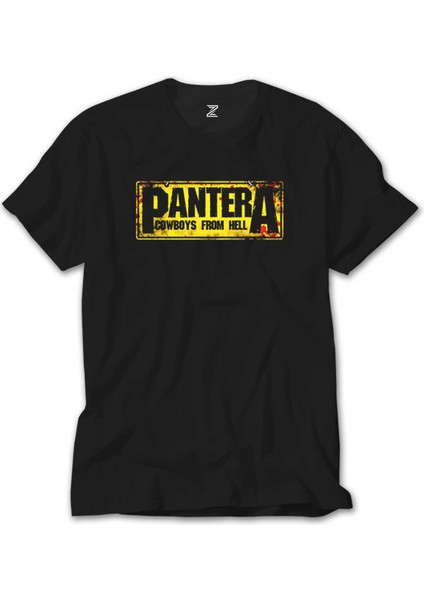 Pantera Cowboys From Hell Text Siyah Tişört