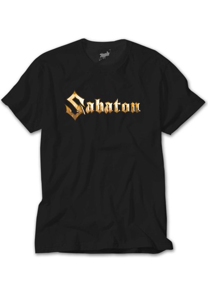 Sabaton Logo Gold Siyah Tişört