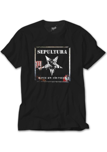 Sepultura Live In Sao Paulo Siyah Tişört