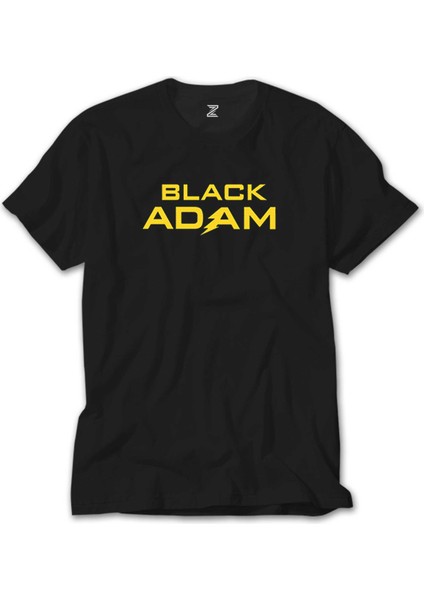 Black Adam Yellow Text Siyah Tişört